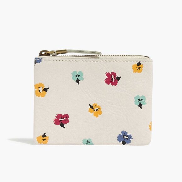 Floral Print Cream Pouch - Picture 1 of 12